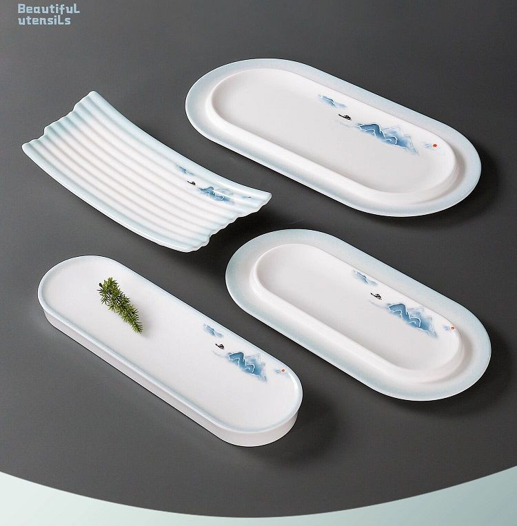 High end melamine dinnerware 9.9-16.9 inch decal dish set
