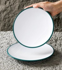 Green melamine dinnerware 7.0-12.0 inch color plates set