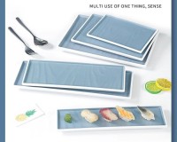 7.8-14.0 inch white melamine plate set surface frosting