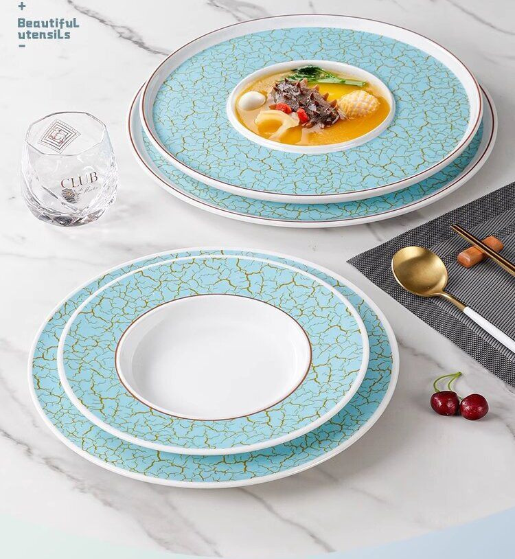 Melamine dinner plate set 9.0-14.5 inch color dish