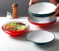 Red melamine dinnerware 7.7-9.7 inch color noodle bowls