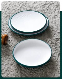 Green melamine dinnerware 7.0-12.0 inch color plates set