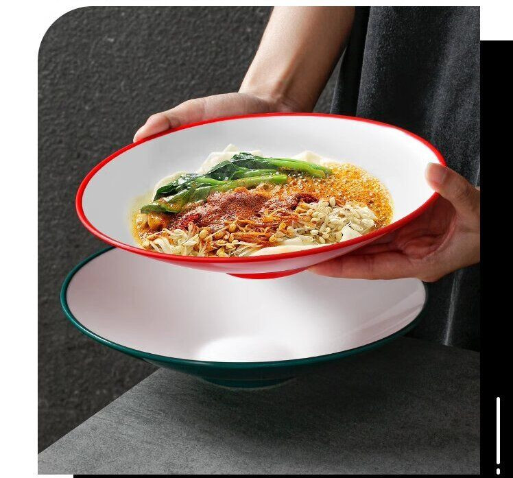 Red melamine dinnerware 7.7-9.7 inch color noodle bowls
