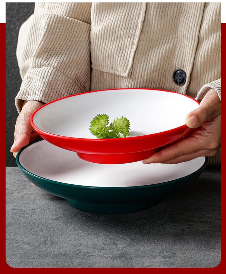 Red melamine dinnerware 7.7-9.7 inch color noodle bowls
