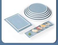 7.8-14.0 inch white melamine plate set surface frosting